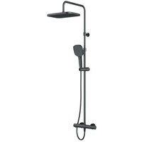 AM.PM Duschsystem Play mit Thermostat Duscharmatur Brausearmatur Regendusche Duschset F078W422 Schwarz