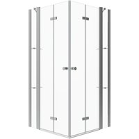 Aquabatos Rechteck Duschkabine Falttüren Eckdusche Glas Duschabtrennung 90 x 100 x 187 cm Duschtür Eckeinstieg Drehfalttür Bad Duschwand