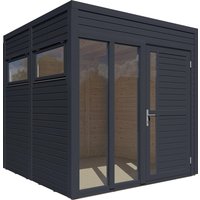 Bertilo Holz-Gartenhaus Cubus 2 Office Anthrazit 226 cm x 234 cm FSC® – 1.28 qm Bertilo Holz-Gartenhaus Cubus 2 Office Anthrazit 226 cm x 234 cm FSC® – 1.28 qm