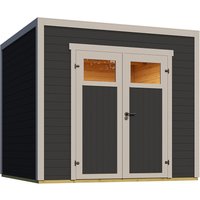 Weka Gartenhaus Batu 2 Flachdach Doppeltür Dark Grey 250 cm x 250 cm – 5.56 qm Weka Gartenhaus Batu 2 Flachdach Doppeltür Dark Grey 250 cm x 250 cm – 5.56 qm