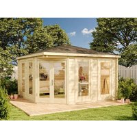 Alpholz Gartenhaus Maja ISO Spitzdach 425 cm x 425 cm Naturbelassen – 11.69 qm Alpholz Gartenhaus Maja ISO Spitzdach 425 cm x 425 cm Naturbelassen – 11.69 qm