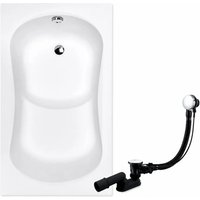 KOLMAN Rechteckbadewanne 120 x 70 cm mit Styroporverkleidung inkl. Ablauf und Füße