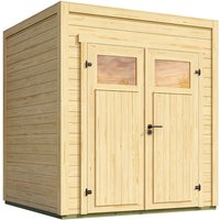 Weka Gartenhaus Batu 1 Flachdach Doppeltür Natur 200 cm x 200 cm – 4.45 qm Weka Gartenhaus Batu 1 Flachdach Doppeltür Natur 200 cm x 200 cm – 4.45 qm