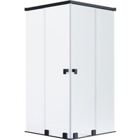 Schöner Wohnen Eckdusche 2 Schiebetüren Schwarzmatt 120 x 110 x 200 cm