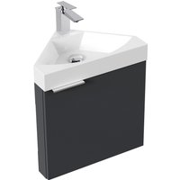Posseik Eckbadmöbel Delta Slimline für Gäste-WC SoftClose Grafit