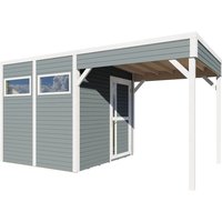 Bertilo Holz-Gartenhaus Cubus 2 Lounge Hellgrau 449 cm x 234 cm FSC® – 1.92 qm Bertilo Holz-Gartenhaus Cubus 2 Lounge Hellgrau 449 cm x 234 cm FSC® – 1.92 qm