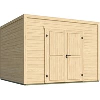 Weka Gartenhaus Batu 3 Flachdach Vollholztür Natur 300 cm x 300 cm – 6.67 qm Weka Gartenhaus Batu 3 Flachdach Vollholztür Natur 300 cm x 300 cm – 6.67 qm