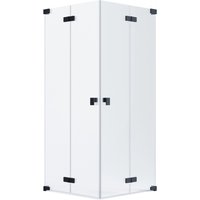 Schöner Wohnen Eckdusche 2 Drehfalttüren Schwarzmatt 90 cm x 90 cm x 200 cm