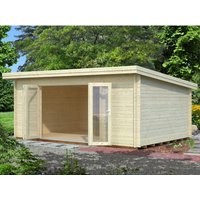 Palmako Lea Holz-Gartenhaus Natur Pultdach Unbehandelt 530 cm x 380 cm – 20.14 qm Palmako Lea Holz-Gartenhaus Natur Pultdach Unbehandelt 530 cm x 380 cm – 20.14 qm