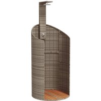 vidaXL Gartendusche Grau 100x100x241,5 cm Poly Rattan Akazienholz 368213