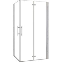 AICA Drehtür 76cm x Falttür 76cm x H.185cm Eckeinstieg Duschkabine Duschabtrennung Pendeltür Eckdusche Nano Echtglas