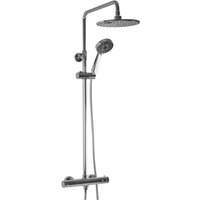 PaulGurkes Duschsystem mit Thermostat Aufputz Regendusche Set