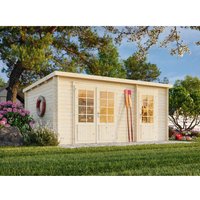 Palmako Ella Holz-Gartenhaus Grau Pultdach Tauchgrundiert 470 cm x 300 cm – 14.1 qm Palmako Ella Holz-Gartenhaus Grau Pultdach Tauchgrundiert 470 cm x 300 cm – 14.1 qm