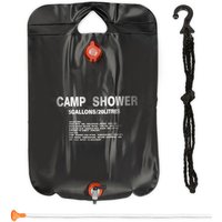 Relaxdays Campingdusche PVC Schwarz Faltbar 20, 61 cm x 40 cm