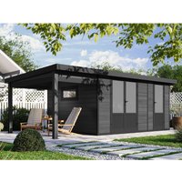 Fjordholz WPC Gartenhaus Modell Style DeLuxe 2-Raum mit Seitendach – 13.28 qm Fjordholz WPC Gartenhaus Modell Style DeLuxe 2-Raum mit Seitendach – 13.28 qm