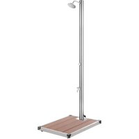vidaXL Gartendusche mit Brauner Bodenplatte 220 cm Edelstahl 3070778