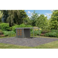 Karibu Gartenhaus Ernesto B m. Anbaudach Terragrau/Grau 208,5 x 209 x 213 cm – 4.36 qm Karibu Gartenhaus Ernesto B m. Anbaudach Terragrau/Grau 208,5 x 209 x 213 cm – 4.36 qm
