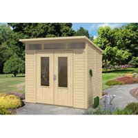 Alpholz Gartenhaus/Gerätehaus Modern Shed Pultdach 247 cm x 216 cm Hellbraun – 5.76 qm Alpholz Gartenhaus/Gerätehaus Modern Shed Pultdach 247 cm x 216 cm Hellbraun – 5.76 qm