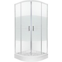 Kerra Runddusche Duschkabine Madera STR 80x80cm 4mm ESG Glas mit Duschwanne