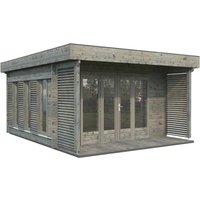 Palmako Caroline Holz-Gartenhaus Grau Flachdach Tauchgrundiert 434 cm x 390 cm – 16.93 qm Palmako Caroline Holz-Gartenhaus Grau Flachdach Tauchgrundiert 434 cm x 390 cm – 16.93 qm
