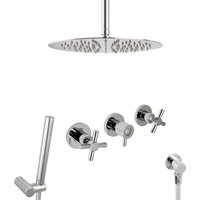 PaulGurkes Unterputz Regendusche Komplett Set aus Metall 30 cm Regenwalddusche Duschset