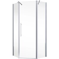 Schulte Fünfeckdusche Alexa Style 2.0 Alu-Natur Klar Glas hell 192 cm x 90 cm