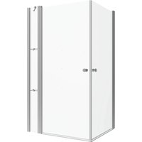 Aquabatos Dusche Duschkabine Höhe 185 cm Eckeinstieg Duschabtrennung mit Drehtüren und Festteil 110 x 80 cm Eckdusche 5 mm ESG Duschtür Duschwand