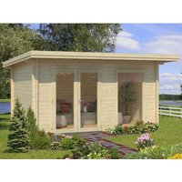 Palmako Heidi Holz-Gartenhaus Hellbraun Pultdach Tauchgrundiert 410 cm x 300 cm – 12.3 qm Palmako Heidi Holz-Gartenhaus Hellbraun Pultdach Tauchgrundiert 410 cm x 300 cm – 12.3 qm