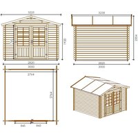 Altanka Gartenhaus Gerätehaus 3×3 m mit Anbau 3×2.76 m 15 m² Imprägniert DOM427+DOM146+DOM147+POD05 – 7.59 qm Altanka Gartenhaus Gerätehaus 3×3 m mit Anbau 3×2.76 m 15 m² Imprägniert DOM427+DOM146+DOM147+POD05 – 7.59 qm