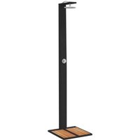 vidaXL Gartendusche Schwarz 50x55x224 cm Poly Rattan und Akazienholz 368206