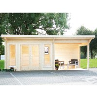 W. Finnhaus Holz-Gartenhaus/Gerätehaus Trondheim 70-B  BxT 640x360 dav. 280 cm Anbau links - 17.41 qm W. Finnhaus Holz-Gartenhaus/Gerätehaus Trondheim 70-B  BxT 640x360 dav. 280 cm Anbau links - 17.41 qm