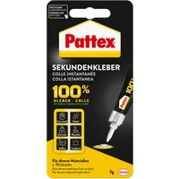Pattex Flüssigkleber 100% Sekundenkleber Transparent 3g Pattex Flüssigkleber 100% Sekundenkleber Transparent 3g