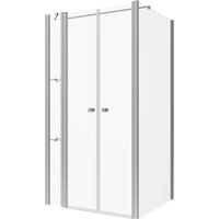 Aquabatos Dusche Duschkabine 110x75x197cm Eckdusche 6mm NANO ESG Pendeltür Eckeinstieg mit Festteil und Duschablage