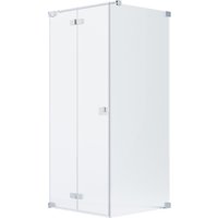 Schöner Wohnen Eckdusche Drehfalttür und Wand R Silbermatt 80 x 90 x 200 cm