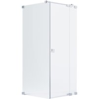 Schöner Wohnen Eckdusche Drehtür Festteil u. Wand L Silber 100 x 90 x 200 cm