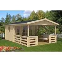 Alpholz Gartenhaus Lappland-40 B Satteldach 400 cm x 594 cm Imprägnierung Pinie – 9.8 qm Alpholz Gartenhaus Lappland-40 B Satteldach 400 cm x 594 cm Imprägnierung Pinie – 9.8 qm