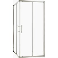 Duschparadies Duschkabinen Eckeinstieg 120x100cm Schiebetür Höhe 195cm Duschabtrennung 6mm Nano Glas Dusche Duschtür Eckdusche