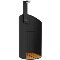 vidaXL Gartendusche Schwarz 100x100x241,5 cm Poly Rattan Akazienholz 368212