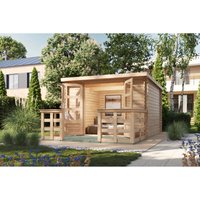 Karibu Gartenhaus Dortmund Set mit Terrasse – 3.97 qm Karibu Gartenhaus Dortmund Set mit Terrasse – 3.97 qm