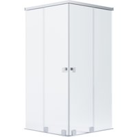 Schöner Wohnen Eckdusche 2 Schiebetüren Silbermatt 110 x 100 x 200 cm