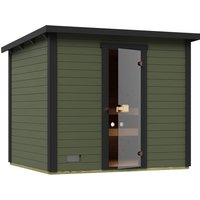 Weka Saunahaus Kaapi 4 Dampfbad-Ofen Graugrün