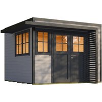 Weka Gartenhaus Amberley 2 Fenster Grau-Anthrazit 300 cm x 300 cm – 8.16 qm Weka Gartenhaus Amberley 2 Fenster Grau-Anthrazit 300 cm x 300 cm – 8.16 qm