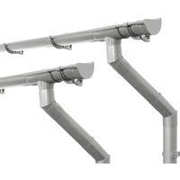 Inefa Dachrinnen Set PVC 2x 4m NW 100 Halbrund Gartenhaus Grau Inefa Dachrinnen Set PVC 2x 4m NW 100 Halbrund Gartenhaus Grau