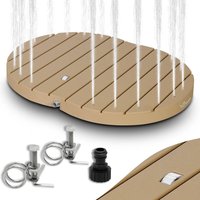 CCLIFE Gartendusche Bodendusche Outdoor Fontänenhöhe 4m Holzton
