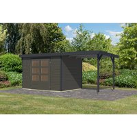 Karibu Gartenhaus Ernesto 4 B Anbaudach Terragrau/Anthrazit 209 x 298 x 213 cm – 6.23 qm Karibu Gartenhaus Ernesto 4 B Anbaudach Terragrau/Anthrazit 209 x 298 x 213 cm – 6.23 qm