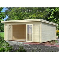 Palmako Lea Holz-Gartenhaus Natur Pultdach Tauchgrundiert 530 cm x 380 cm – 20.14 qm Palmako Lea Holz-Gartenhaus Natur Pultdach Tauchgrundiert 530 cm x 380 cm – 20.14 qm