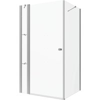 Aquabatos Duschabtrennung Höhe 187 cm Duschkabine mit Pendeltür 100 x 75 cm Dusche Glaswand Eckdusche mit Seitenwand 5 mm ESG Duschtür