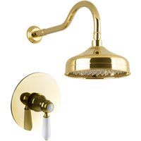 PaulGurkes Duschset Unterputz Gold Regendusche Nostalgie Retro Luxus Dusche