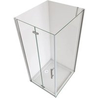 Duschparadies Duschkabinen Eckig 76 x 80 x 185cm Falttür x Seitenwand 6mm Nano Glas Duschtür Drehtür Eckdusche