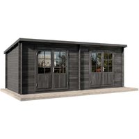 Alpholz Gartenhaus Maria Twin 598 x 250 cm aus Holz mit 28 mm Wandstärke in Grau – 13.34 qm Alpholz Gartenhaus Maria Twin 598 x 250 cm aus Holz mit 28 mm Wandstärke in Grau – 13.34 qm